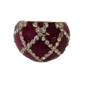 Premier Designs Jewelry CHERRIE Red Enamel with Crystals Ring Women's Sz 7 New